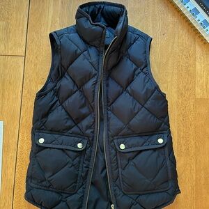 J. Crew Black Excursion Quilted Down Vest PXXS